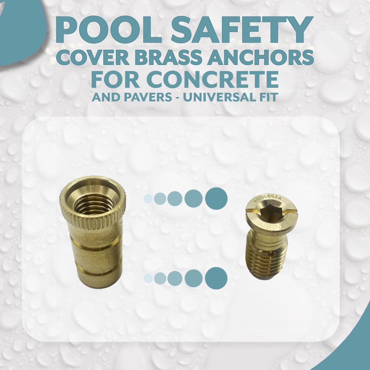 Poolzilla brass anchors demonstrate weatherproof material against winter elements