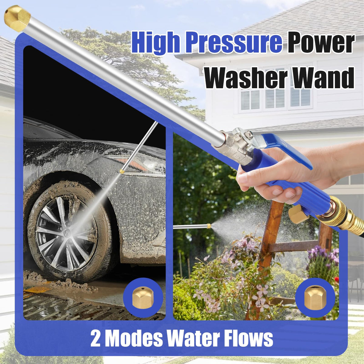 POOPLE hydro-jet nozzle delivers powerful spray for faster outdoor cleaning