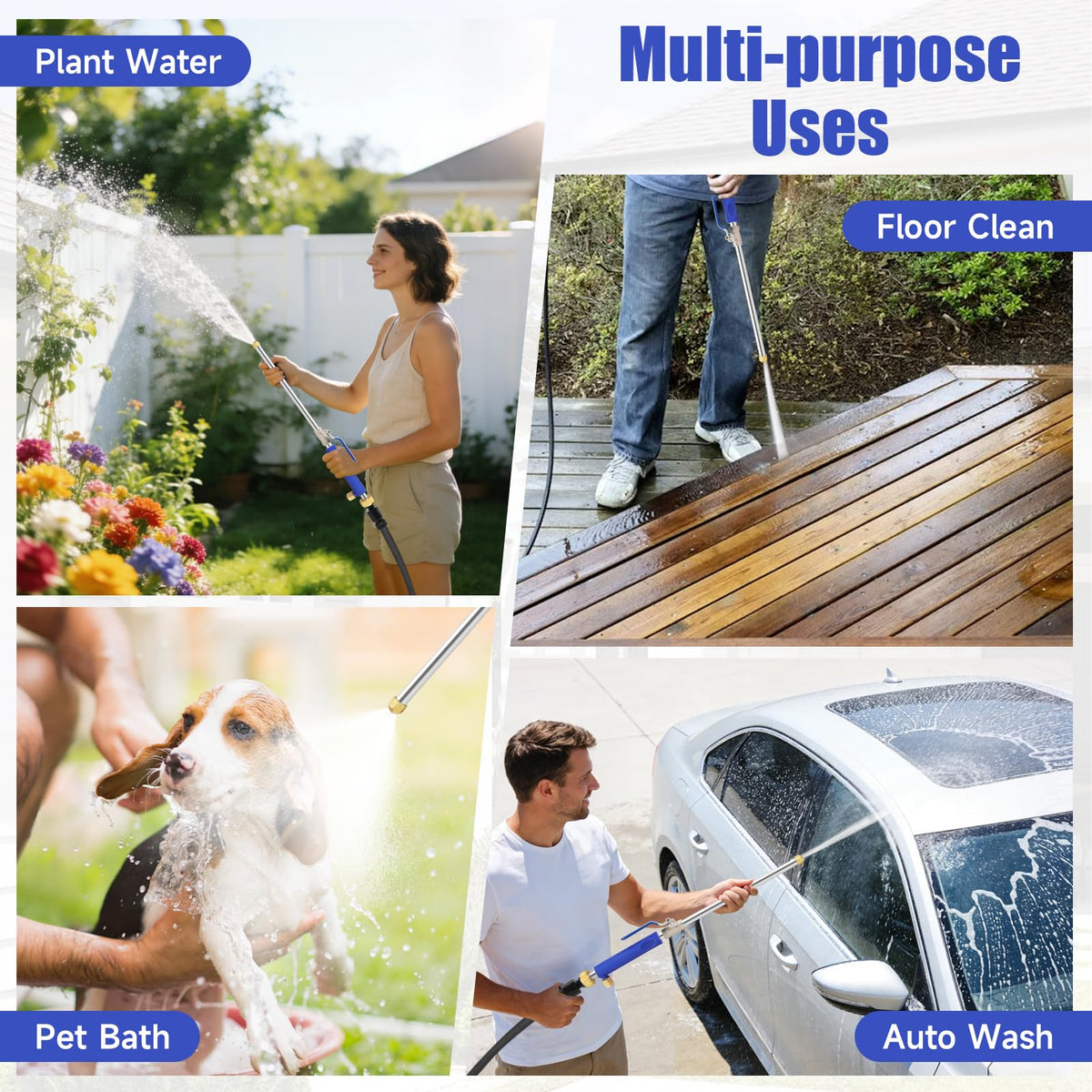 POOPLE multi-use wand suitable for gardening, car washing, and more