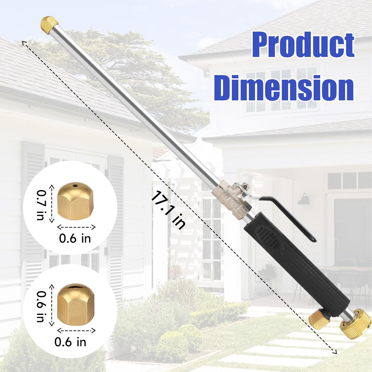 POOPLE hose compatibility with 3/4 and 1/2 inch connectors for easy setup.