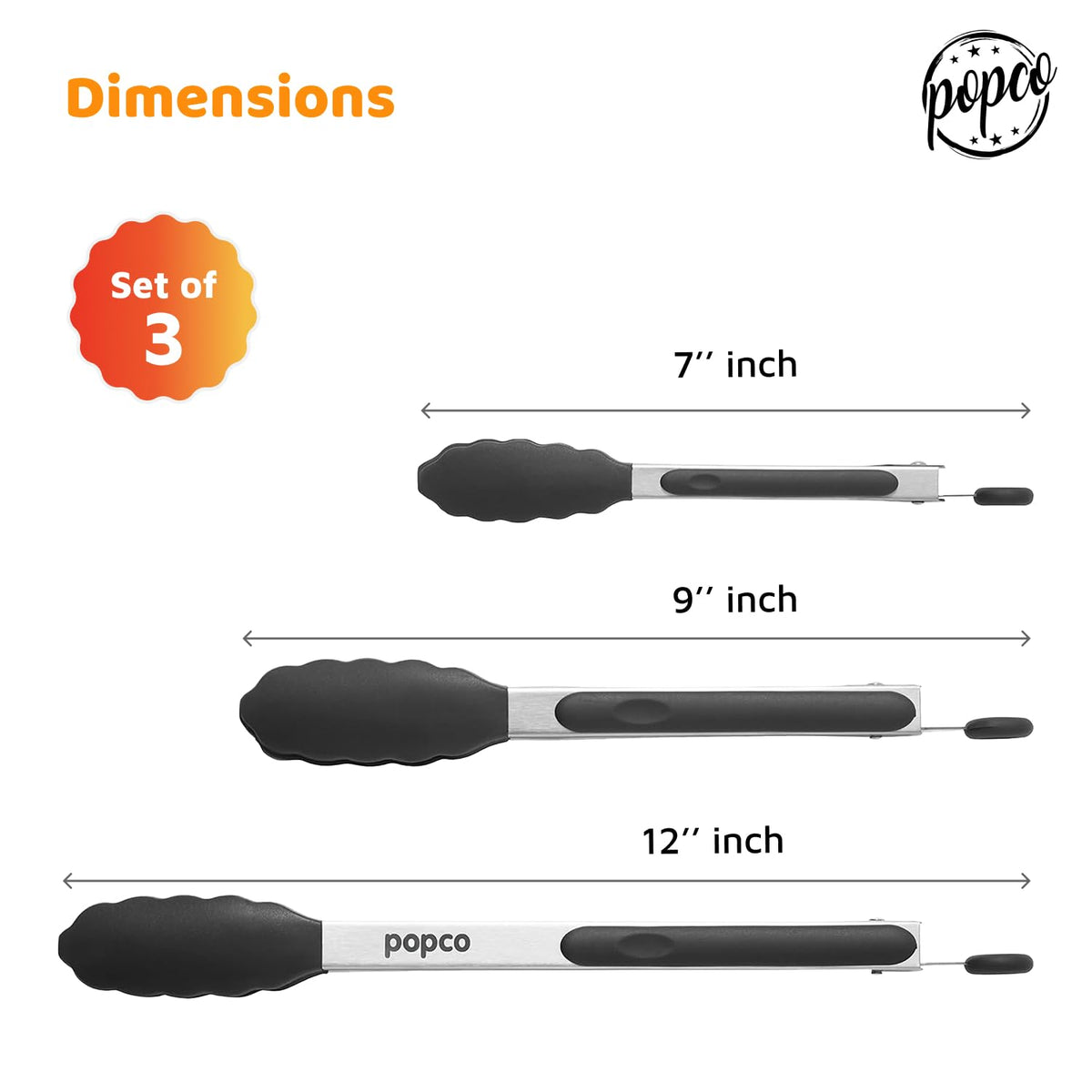 POPCO 12-inch tongs for serving and handling hot dishes safely