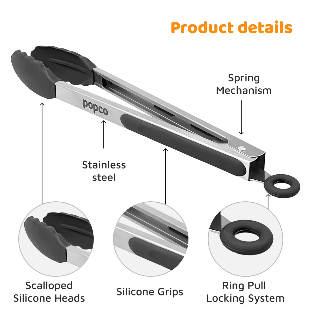 POPCO non-scratch silicone tips protect nonstick cookware