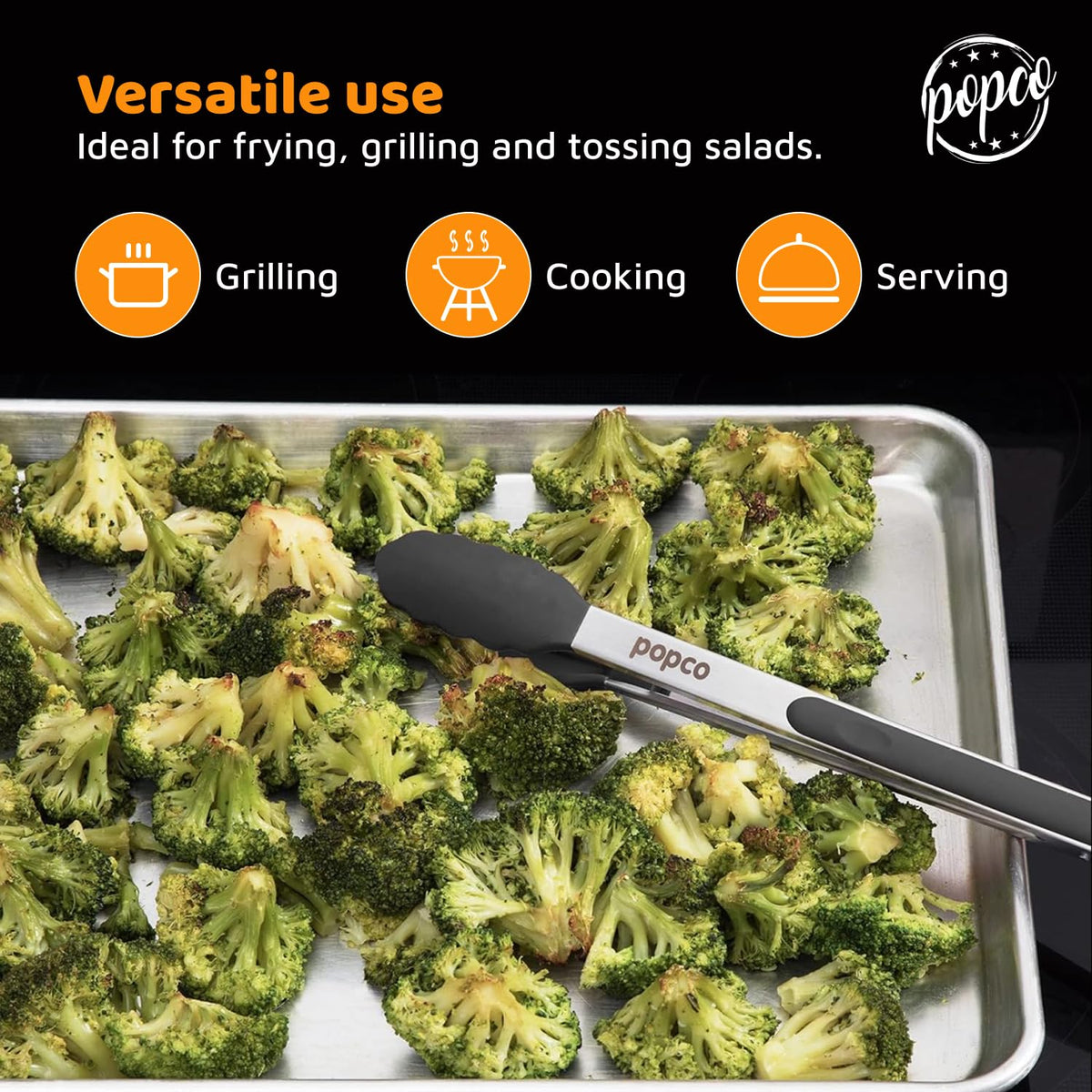 POPCO versatile tongs for kitchen to table tasks