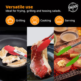 Popco stainless steel construction with silicone tips for durability.