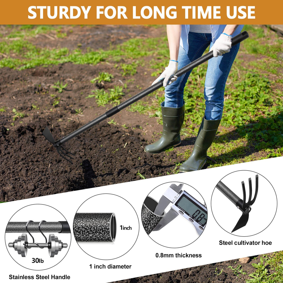 PoPoHoser 45-inch adjustable handle reduces bending during long sessions.