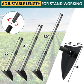 PoPoHoser adjustable 60 inch handle for comfortable gardening posture.