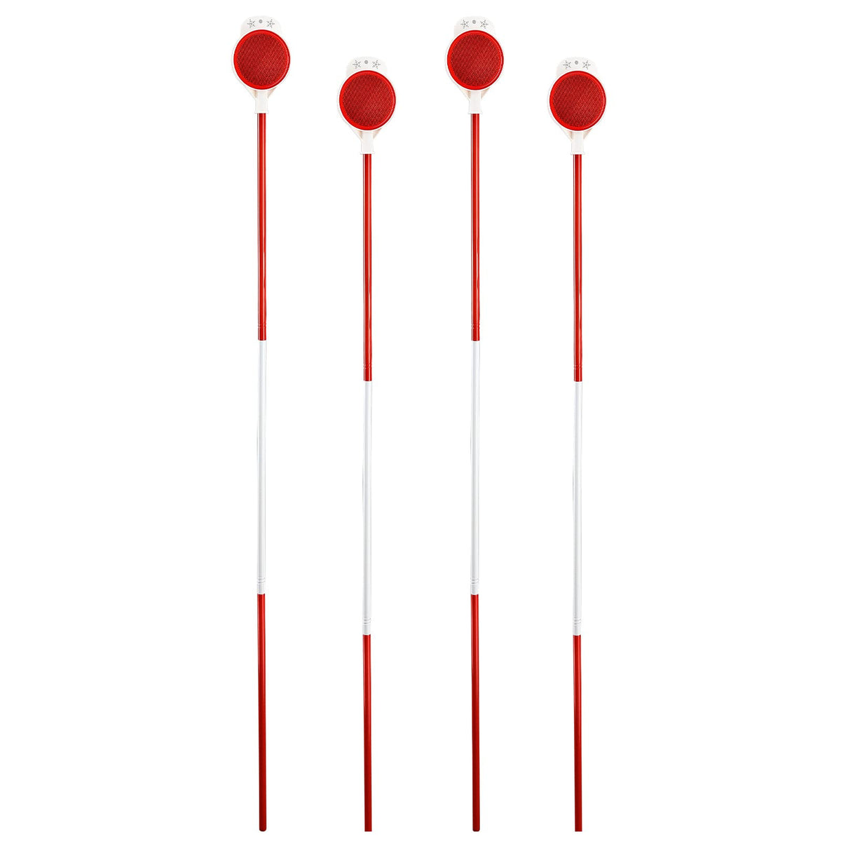 PoPoHoser drive markers at night show clear double-sided reflectors for safer navigation.