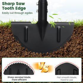 PoPoHoser Edger shows 38–49 inch adjustable handle enabling standing edging.