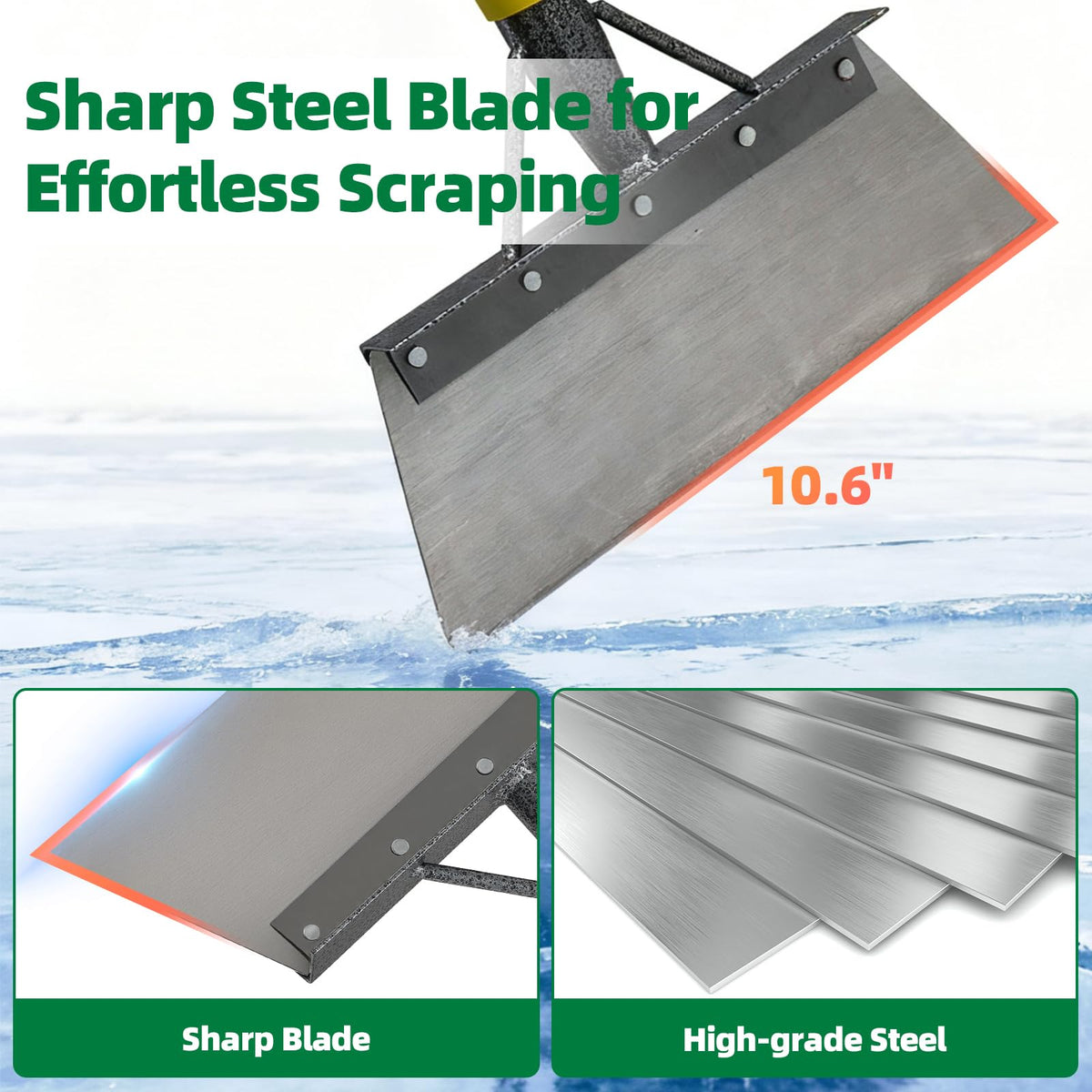 PoPoHoser blade close-up shows rust-proof coating for durability