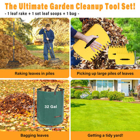 PoPoHoser leaf-scoop in use to lift large leaf piles with ease