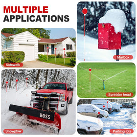PoPoHoser weather-resistant driveway markers endure rain and snow year-round.