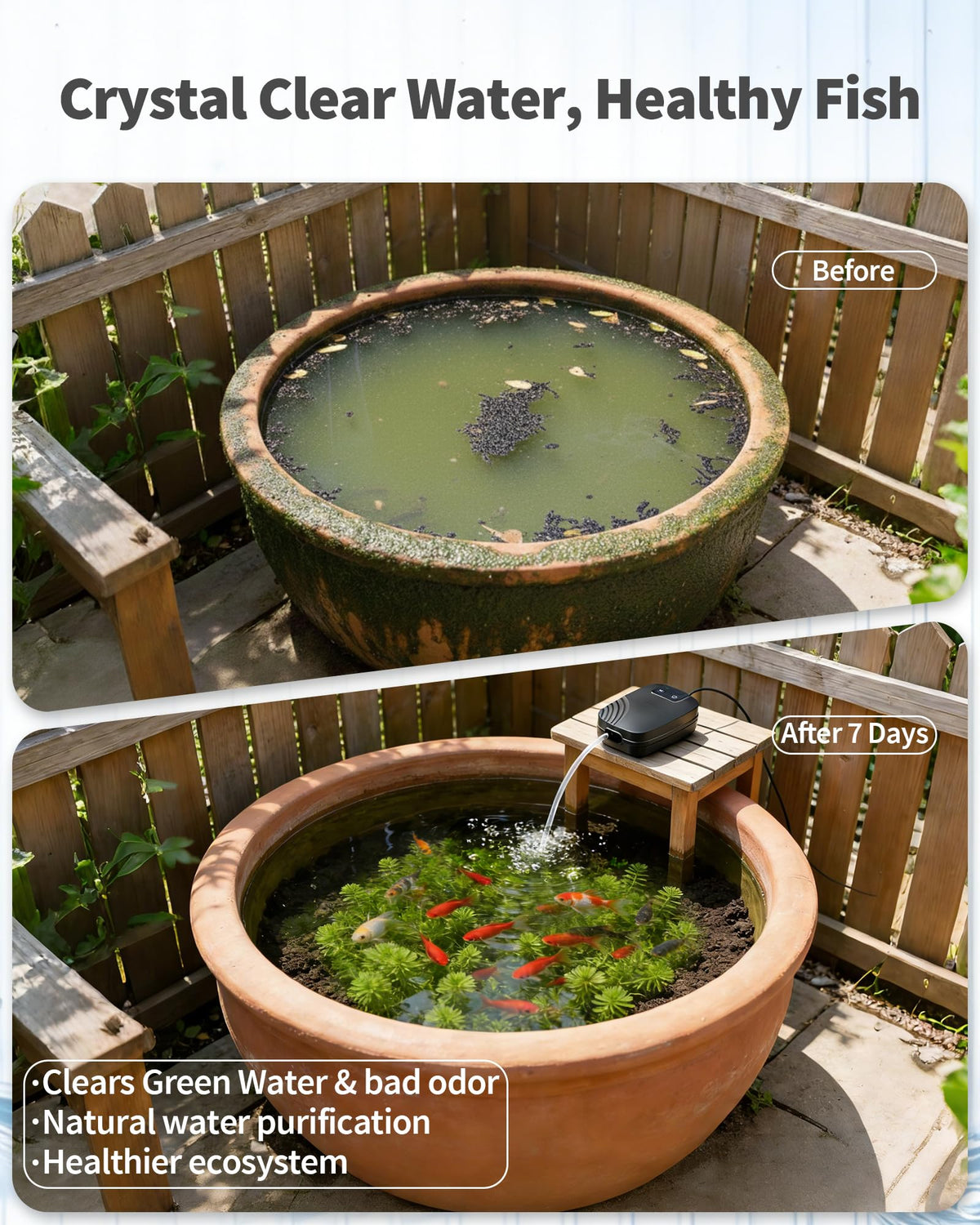 POPOSOAP three mode control for strong, soft, and timed aeration in ponds
