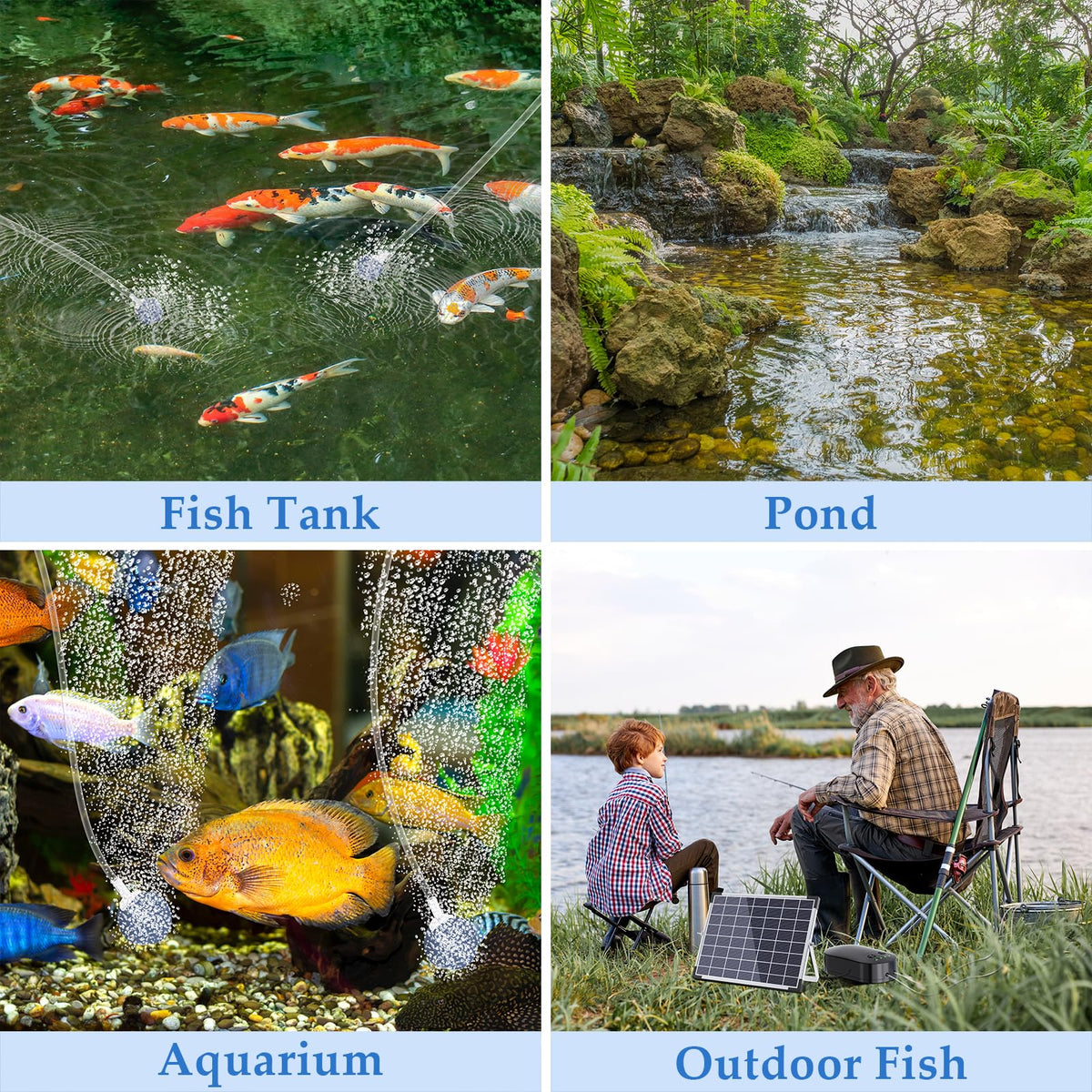 POPOSOAP 4400mAh battery enables night oxygenation for ponds and tanks.