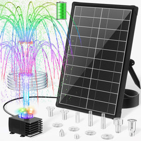 POPOSOAP 8W solar pump front view for tranquil garden fountain and wildlife attraction