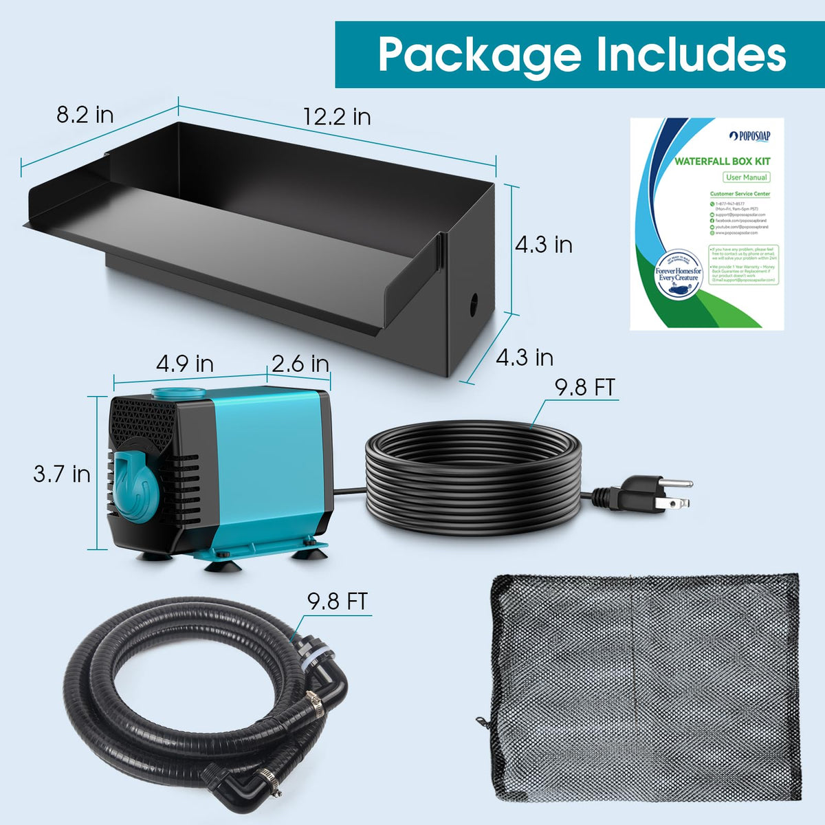 POPOSOAP 9.8ft corrugated tubing enabling easy setup and flexible layouts