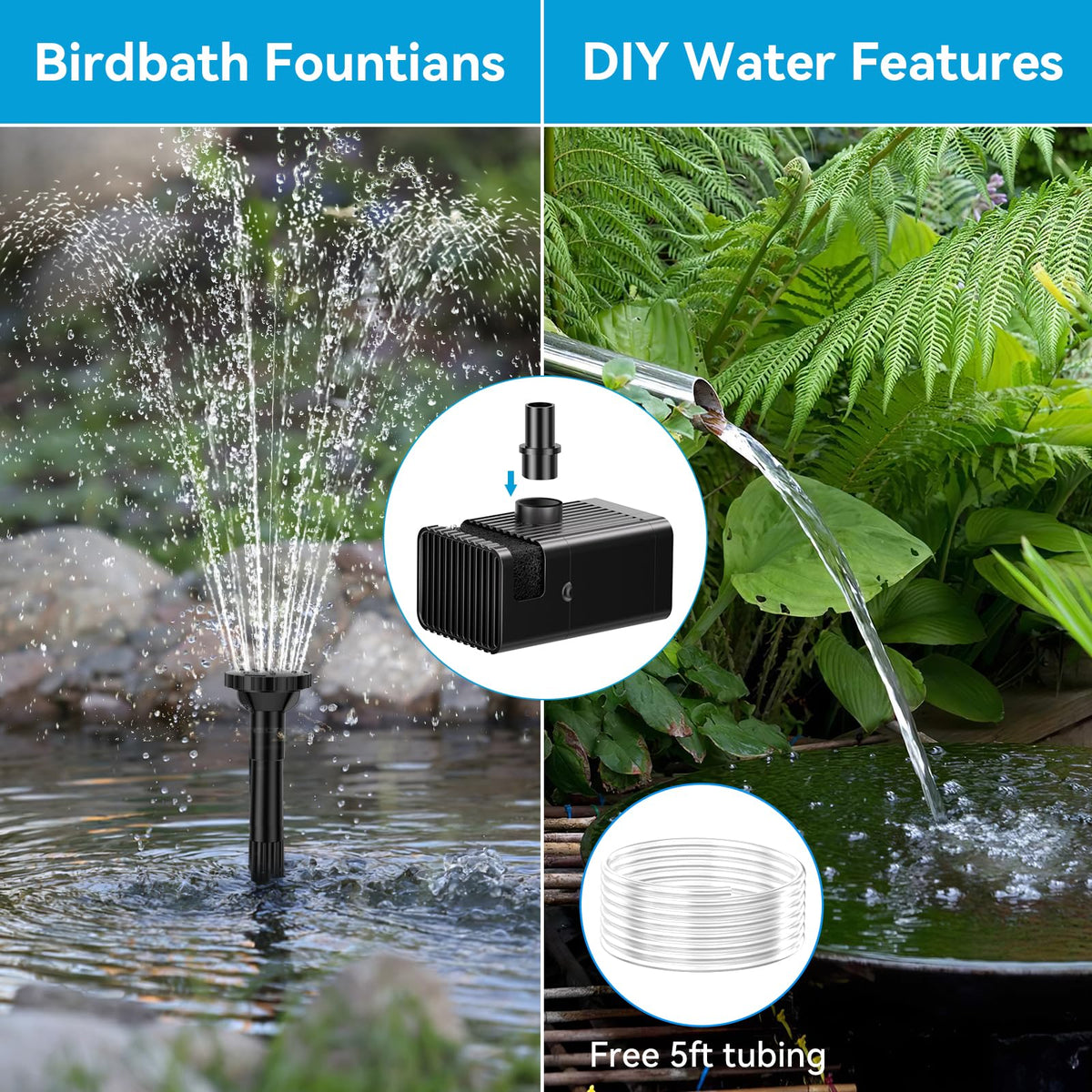 POPOSOAP fountain creates a bird-friendly water display in the garden.