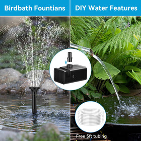 POPOSOAP fountain creates a bird-friendly water display in the garden.