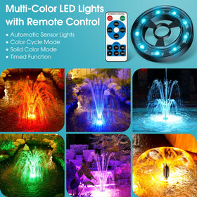 POPOSOAP Pond Filter LED lights showcase color options and timers for evenings.