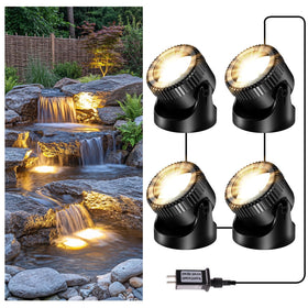 POPOSOAP pond lights 4in1 warm white set illuminating ponds with vibrant, even light