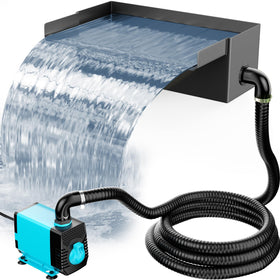 POPOSOAP pond waterfall box in brushed stainless steel for durable outdoor feature
