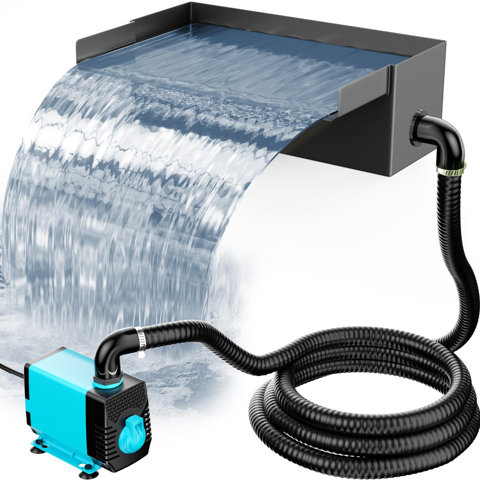 POPOSOAP pond waterfall box in brushed stainless steel for durable outdoor feature