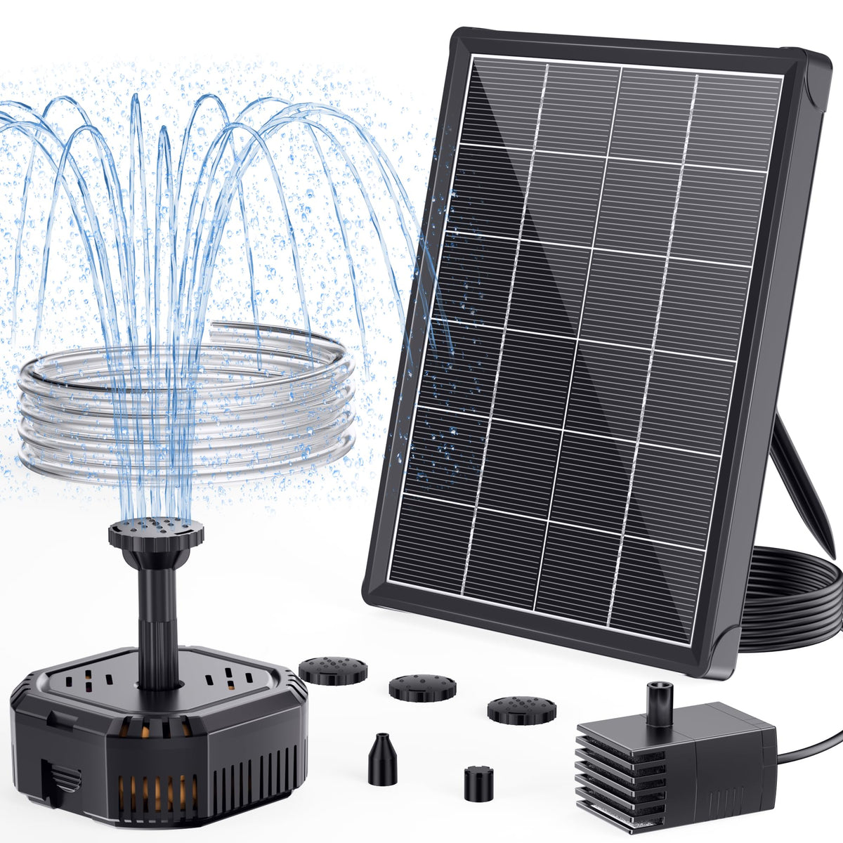POPOSOAP solar panel close-up demonstrating energy efficiency for reliable fountain operation