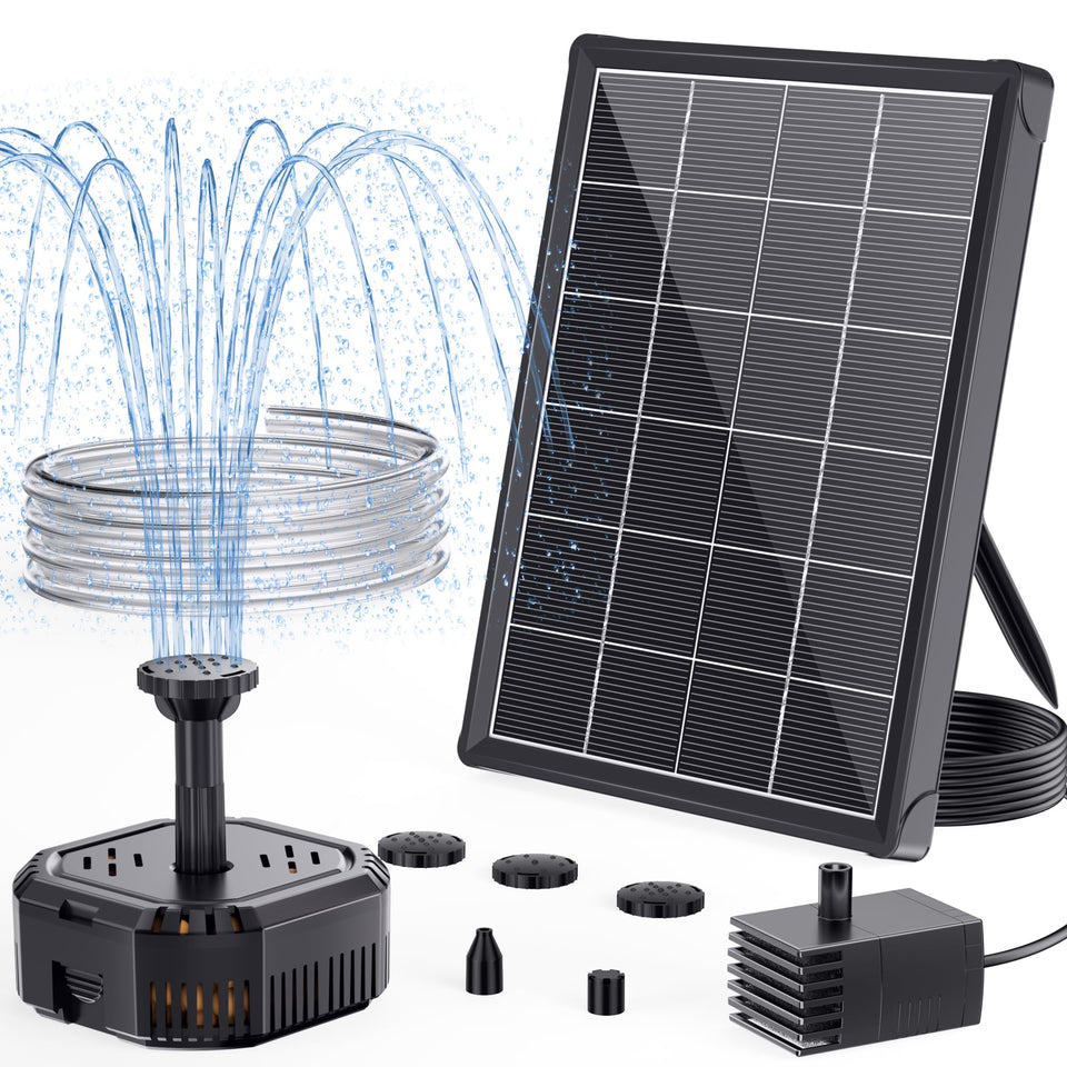 POPOSOAP solar panel close-up demonstrating energy efficiency for reliable fountain operation