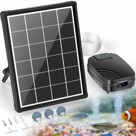 Poposoap solar pond aerator panel separation enables wire-free setup for small ponds.