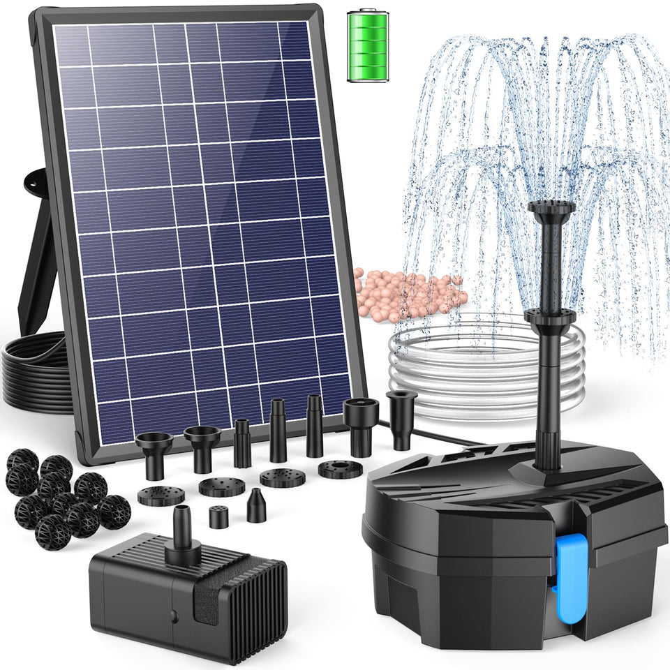 POPOSOAP solar pond filter back panel with built-in battery for easy setup