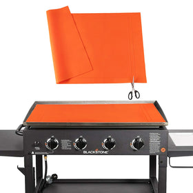 POPQEEN cuttable silicone griddle mat 36-inch protects Blackstone from debris and rust.