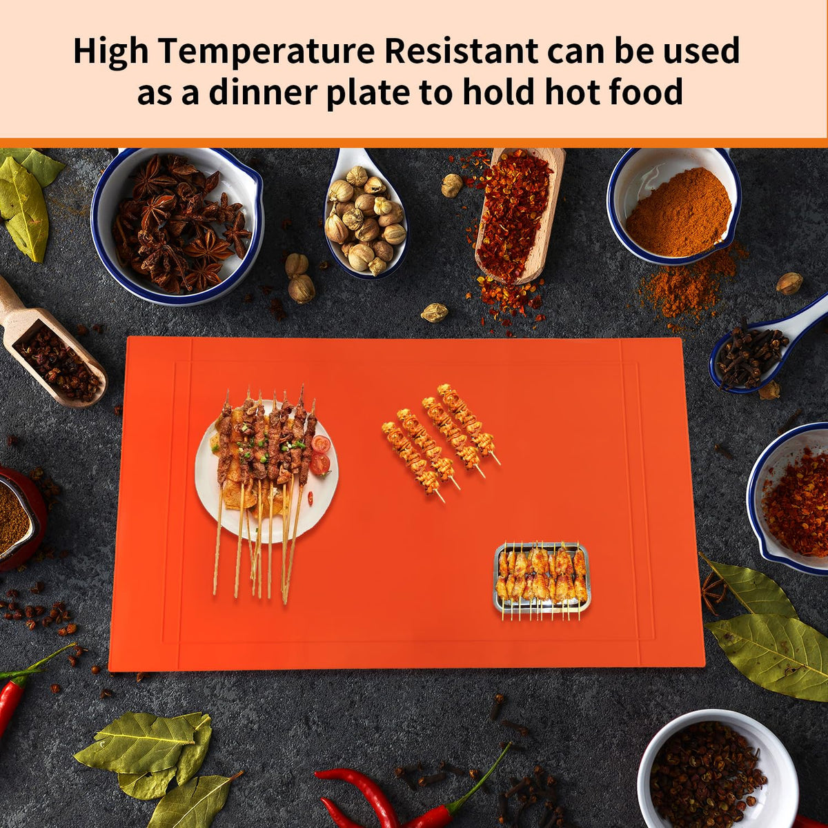 POPQEEN cuttable silicone griddle mat ideal for outdoor use and camping setups.