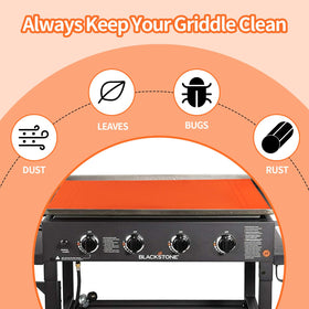 POPQEEN cuttable silicone griddle mat protective cover for secure outdoor storage.
