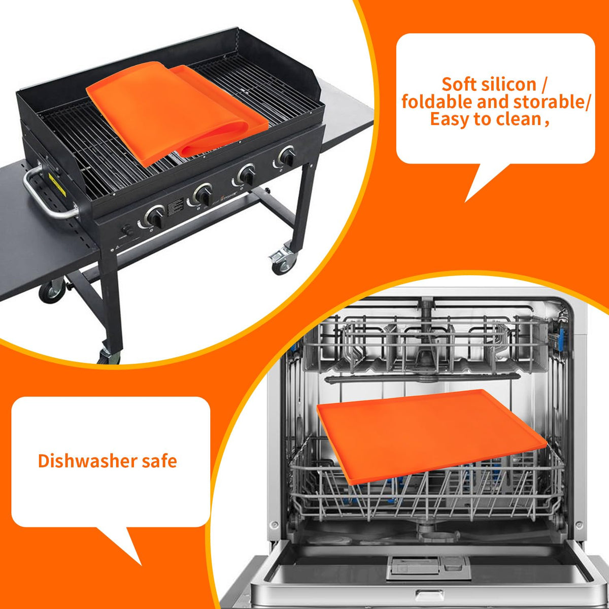 POPQEEN easy-clean silicone cover simplifies maintenance for grill upkeep.