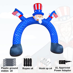 Poptrend 11ft patriotic archway inflatable for festive Independence Day decor.