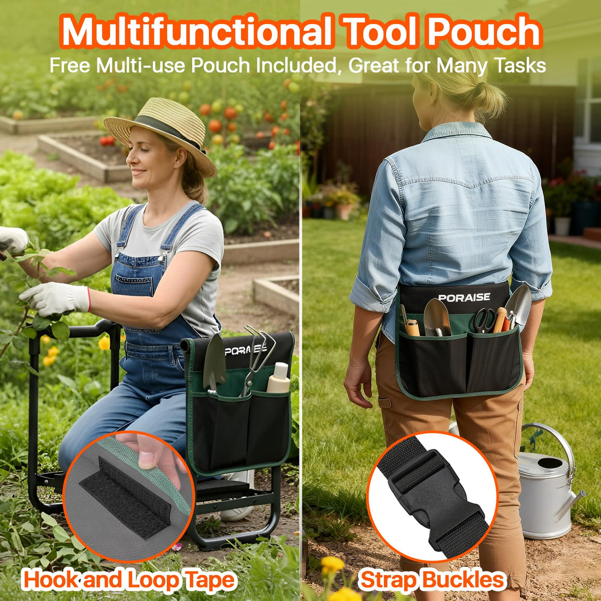 Poraise detachable-tool-organizer with velcro keeps tools within reach