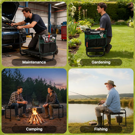 Poraise foldable-kneeler in open-use ready for planting tasks