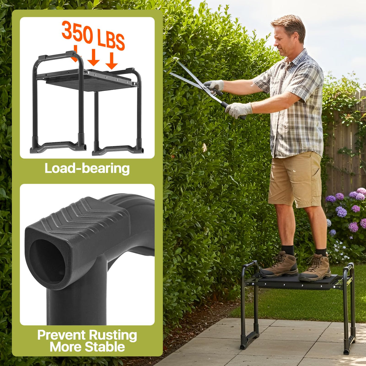 Poraise non-slip-feet grip wet soil for stable gardening