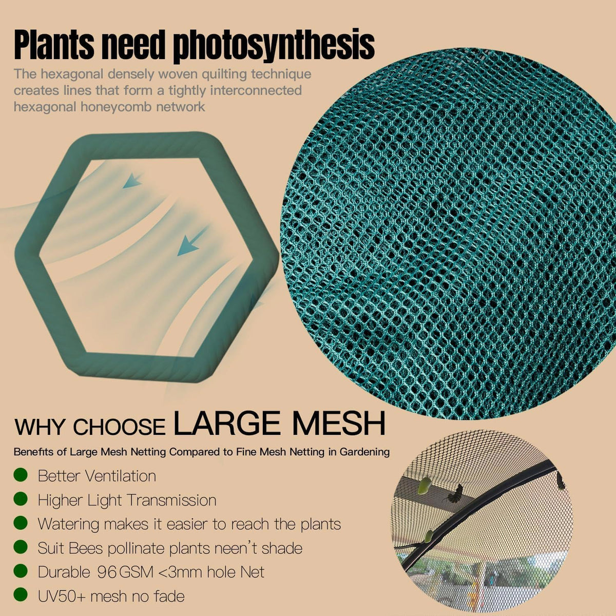 Porayhut 210D Oxford polyester mesh offers rugged weather resistance