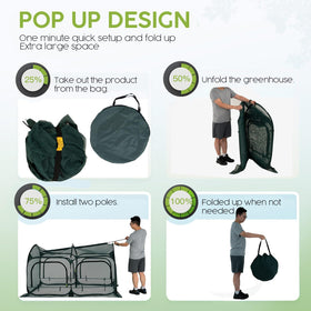 Porayhut four zipper doors front and back for easy entry