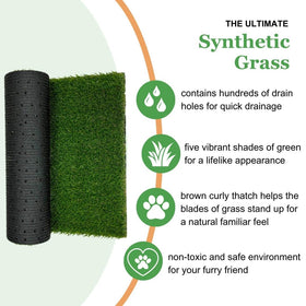 Porch Potty waterproof nylon strands provide durable, long-lasting grass