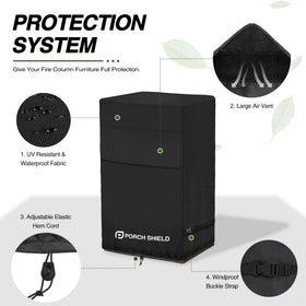 Porch Shield adjustable buckle straps ensure a snug, wind-resistant fit.