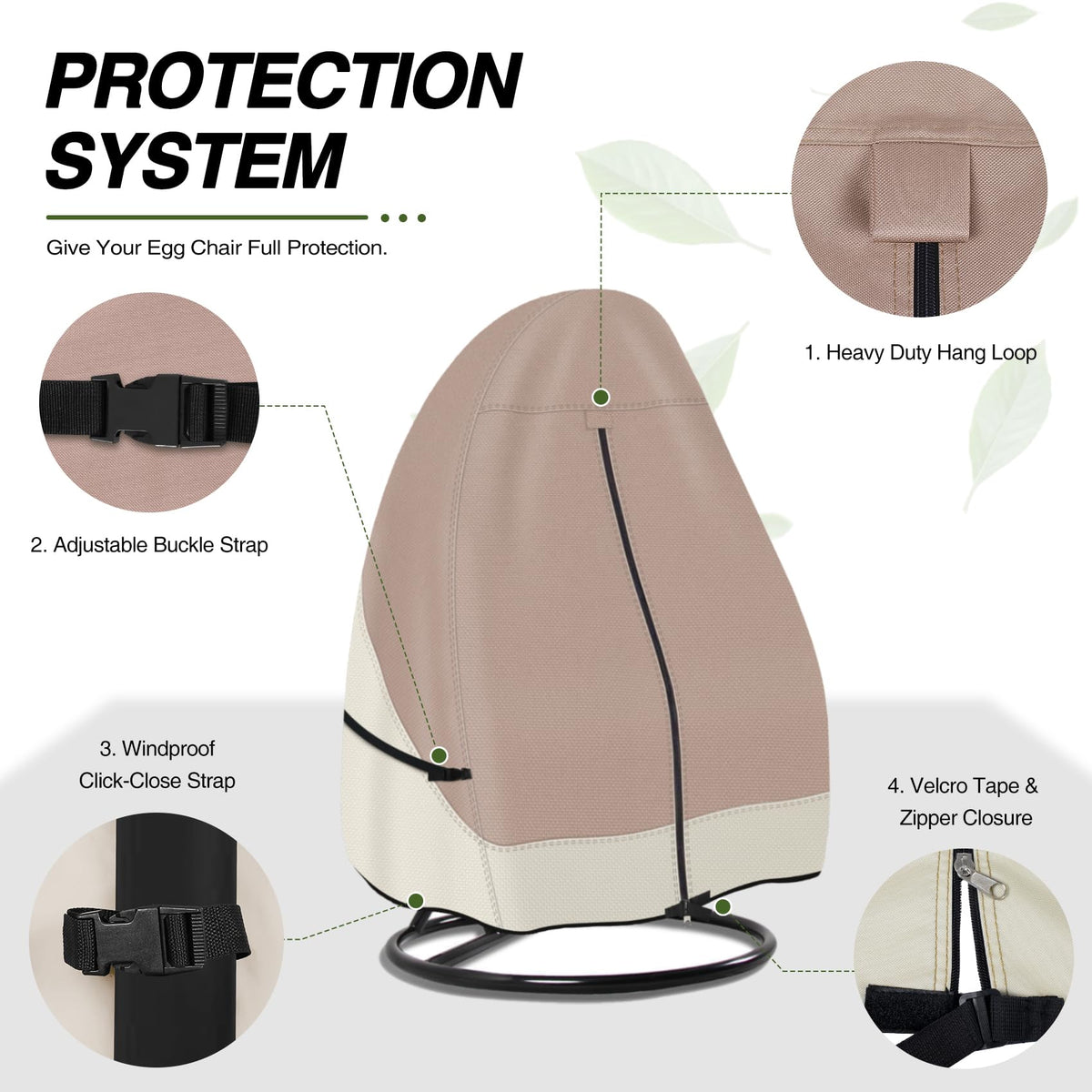 Porch Shield adjustable click-close straps ensure a snug, secure fit.