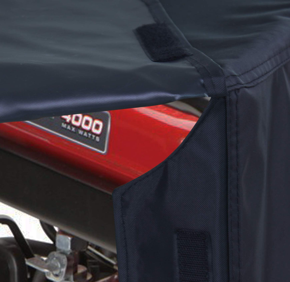 Black Porch Shield cover blending with outdoor gear while providing protection.