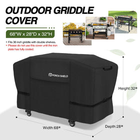 Porch Shield Blackstone 36in griddle cover with hood protects from weather.