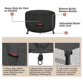 Porch Shield bottom buckle straps keep the cover from shifting in wind.