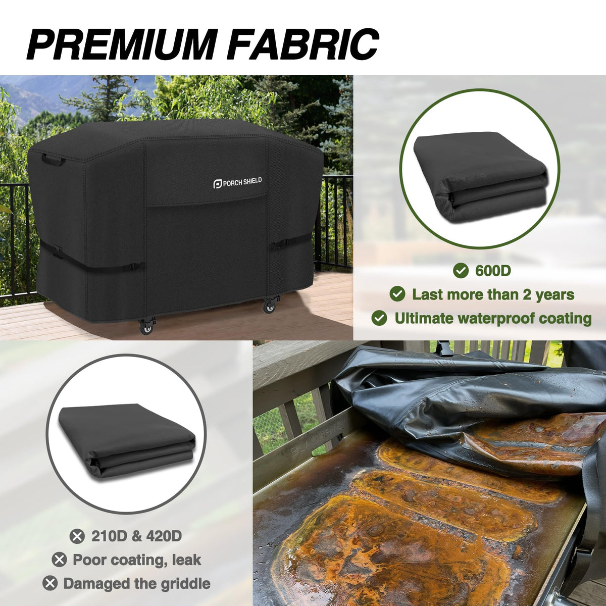 Porch Shield easy-install handles simplify placement and removal.