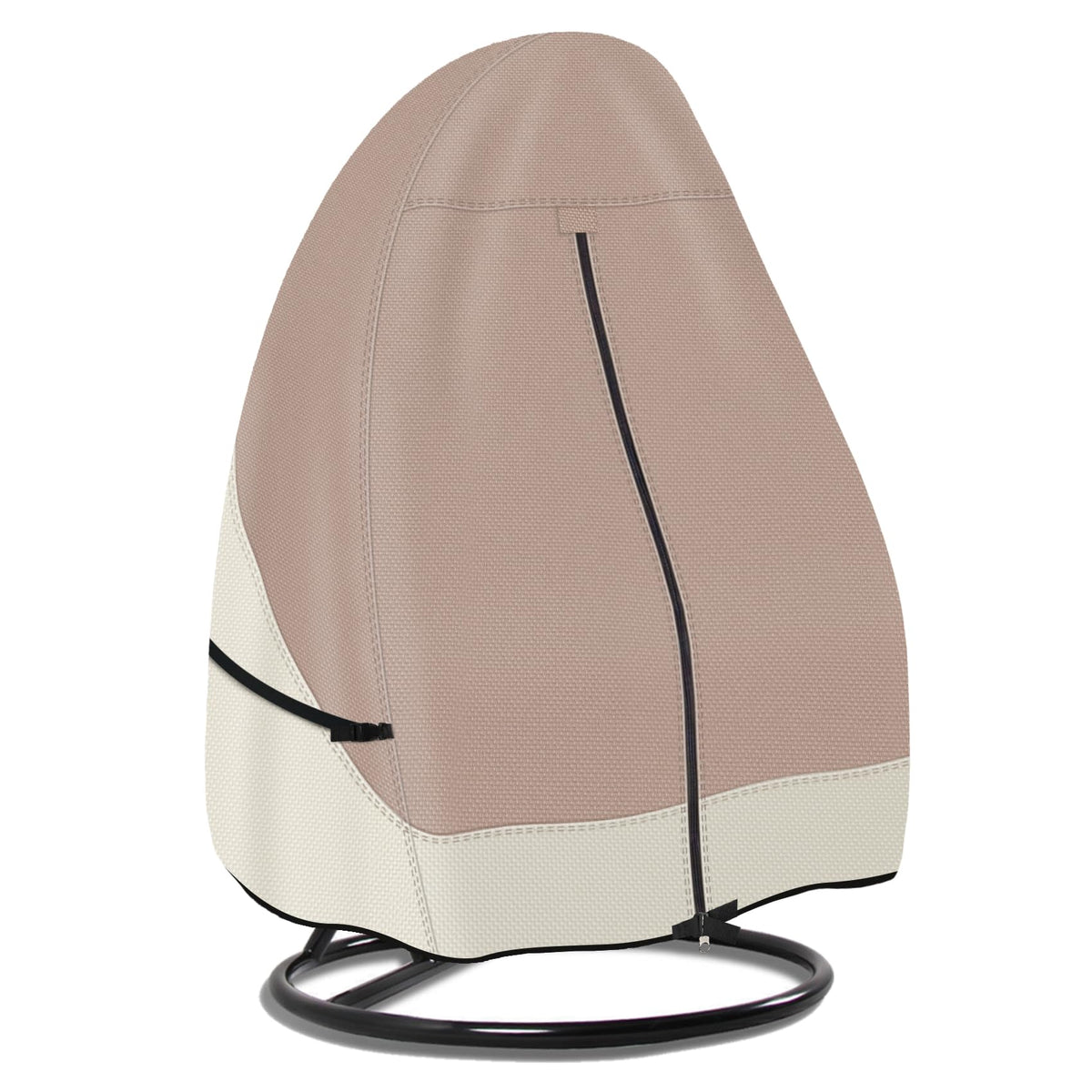 Porch Shield egg chair cover protects a single-seat swing from sun, rain, and dust.
