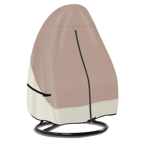 Porch Shield egg chair cover protects a single-seat swing from sun, rain, and dust.