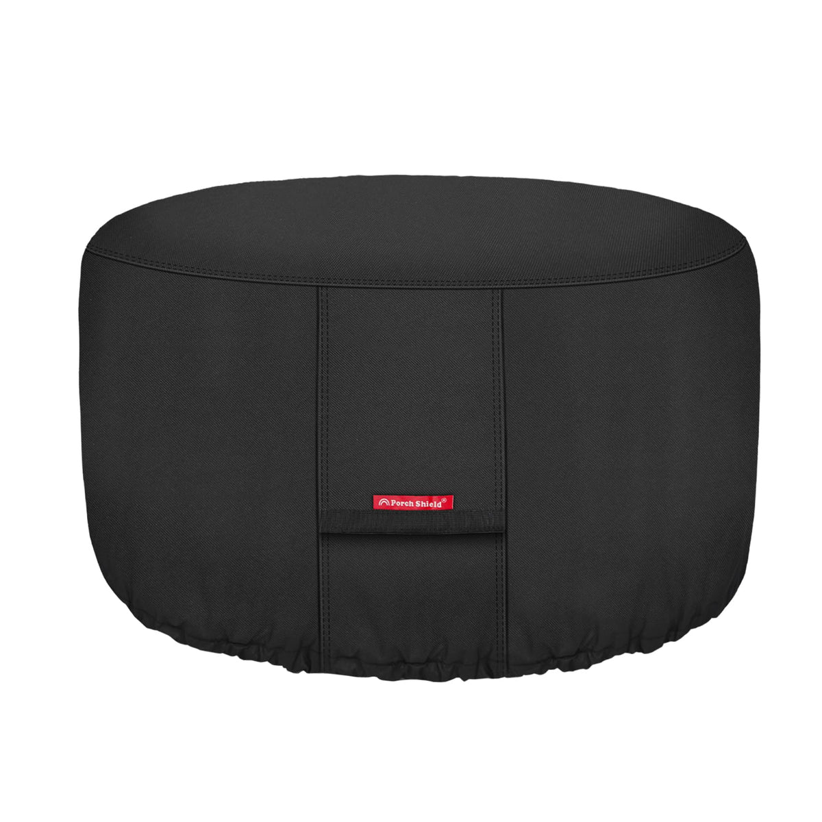 Porch Shield 40-inch diameter fire pit cover protects against rain and sun.