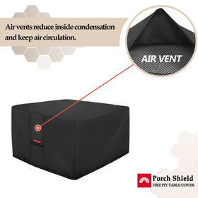Porch Shield air vents reduce condensation inside after cool nights.